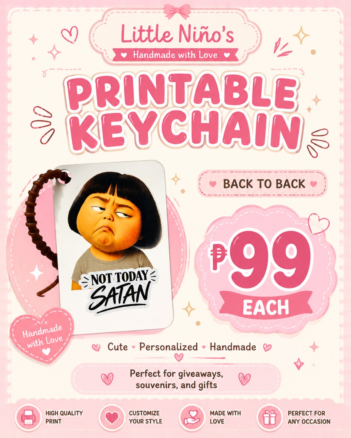 Printable Keychain – Back to Back