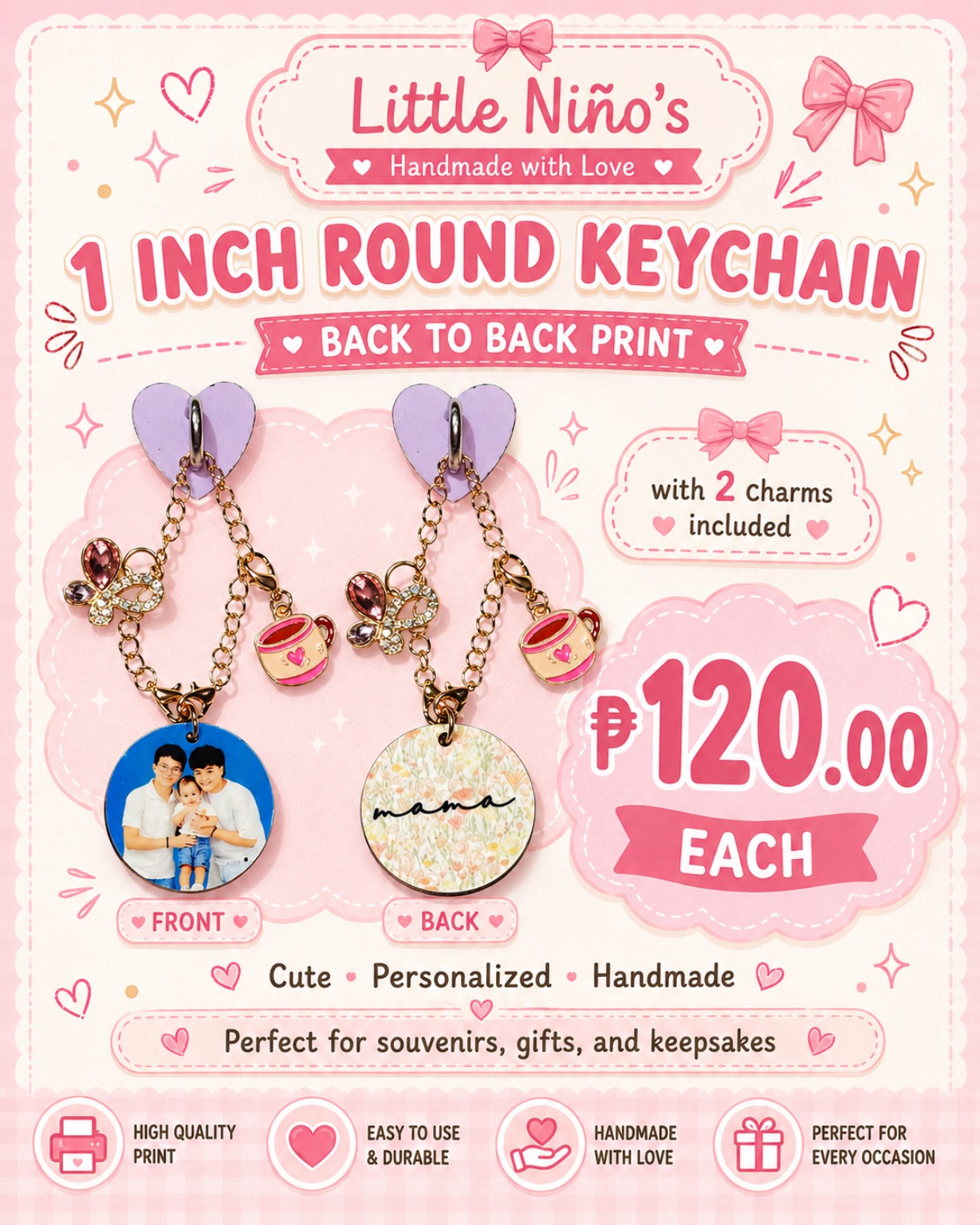 1-Inch Round Personalized Keychain